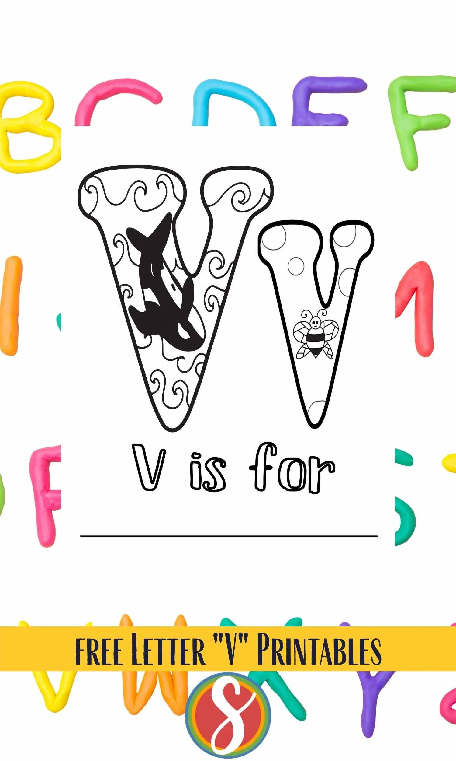 Vibrant V is for Volcano Preschool Worksheet