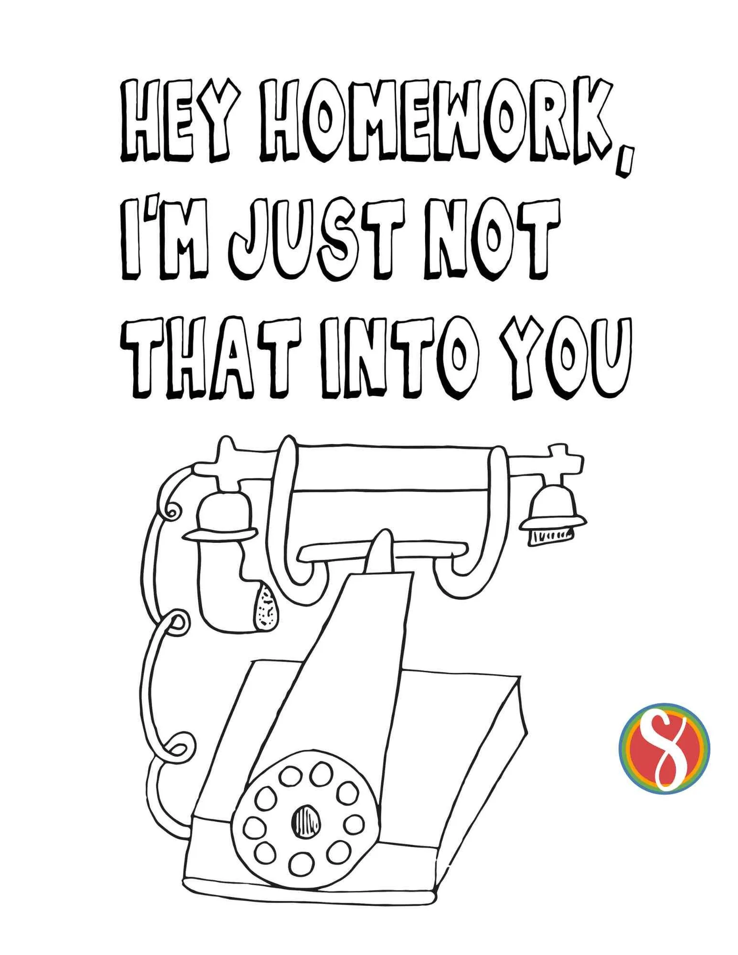 No Homework Day Coloring Pages — Stevie Doodles