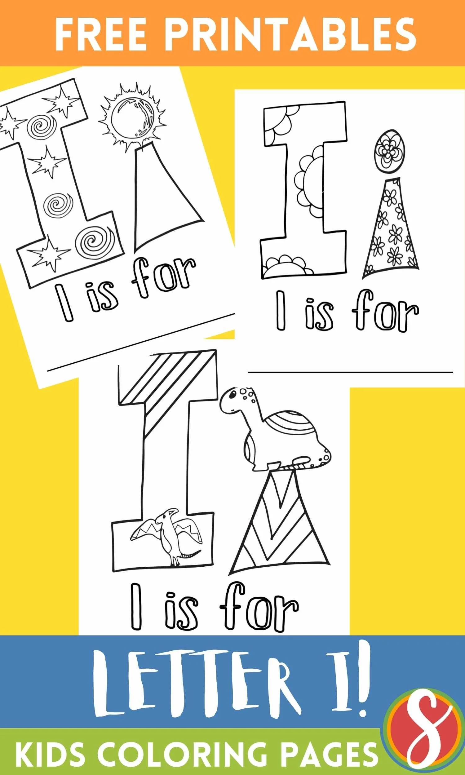 Free Letter I Coloring Pages Stevie Doodles
