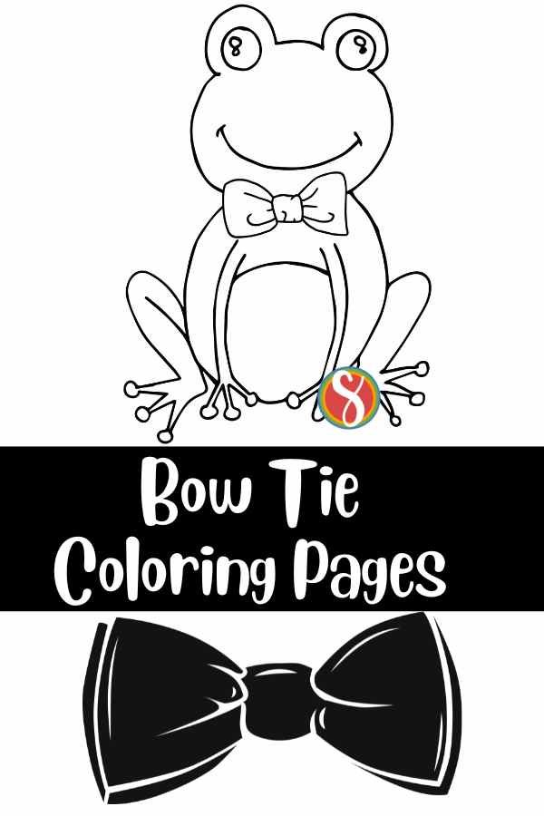 frog wearing a bow tie coloring page