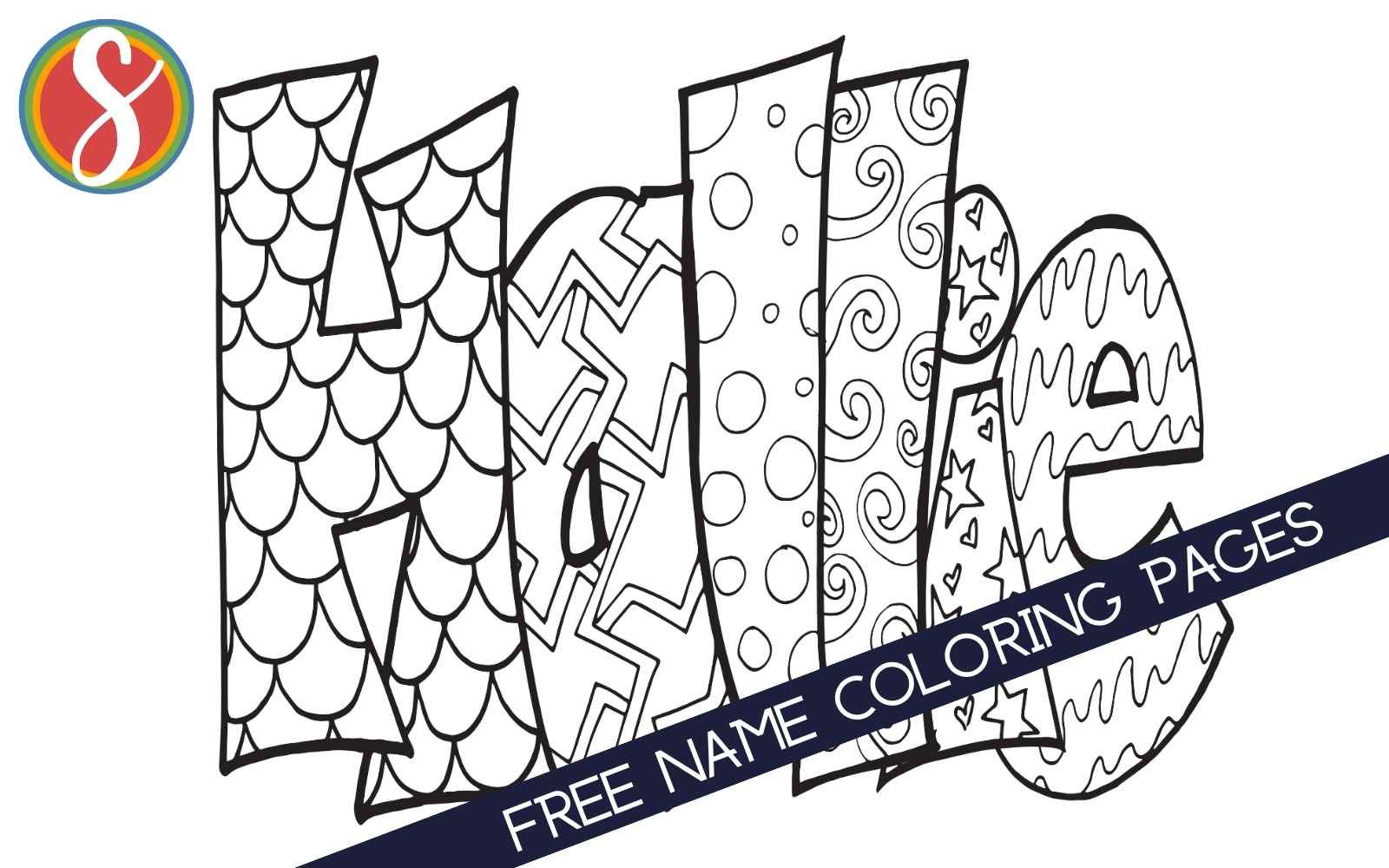 colorable "Hallie" name coloring pages