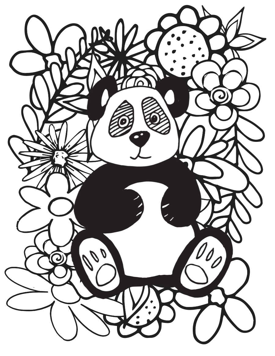 Panda Coloring Page — Stevie Doodles