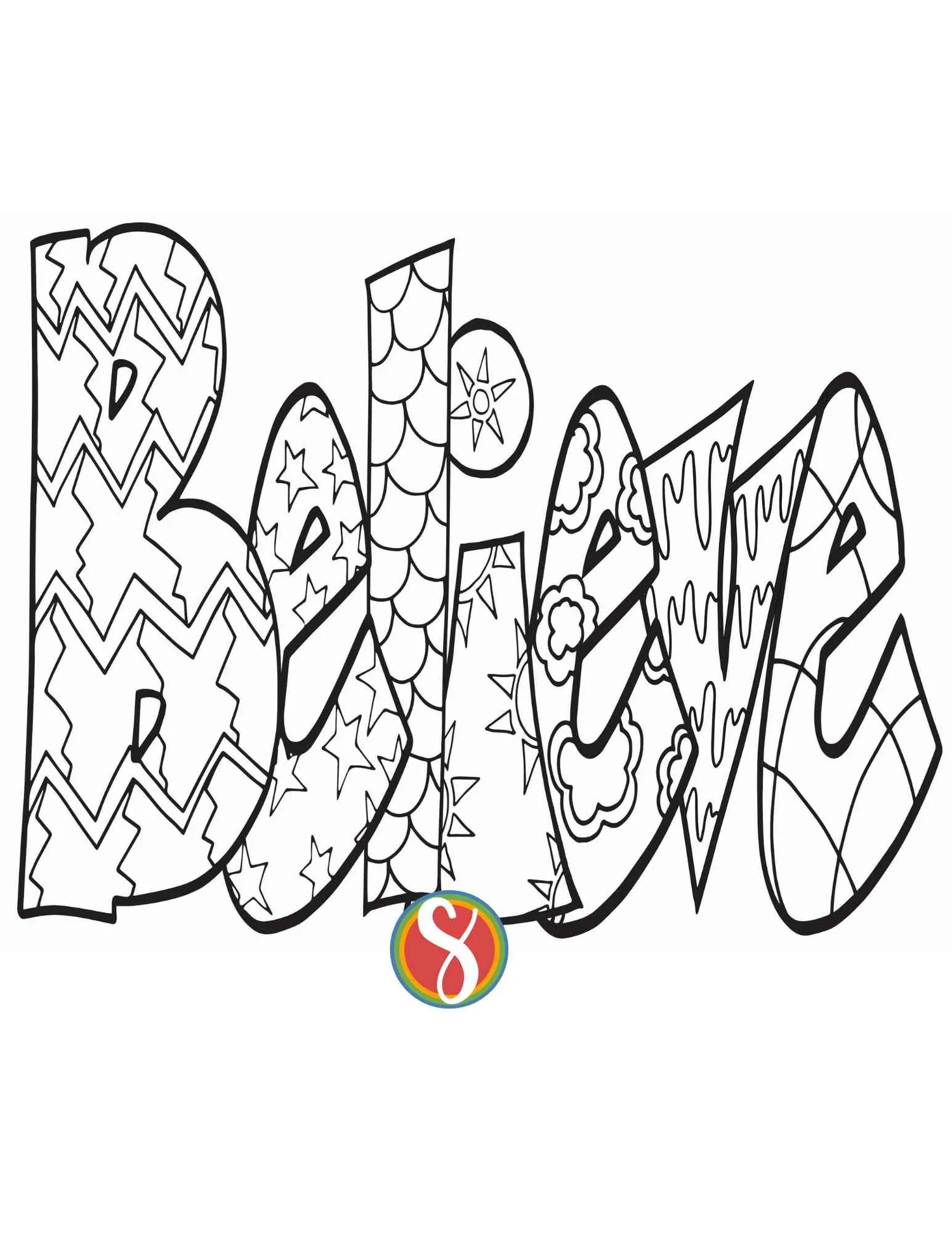 Free Believe Coloring Pages — Stevie Doodles