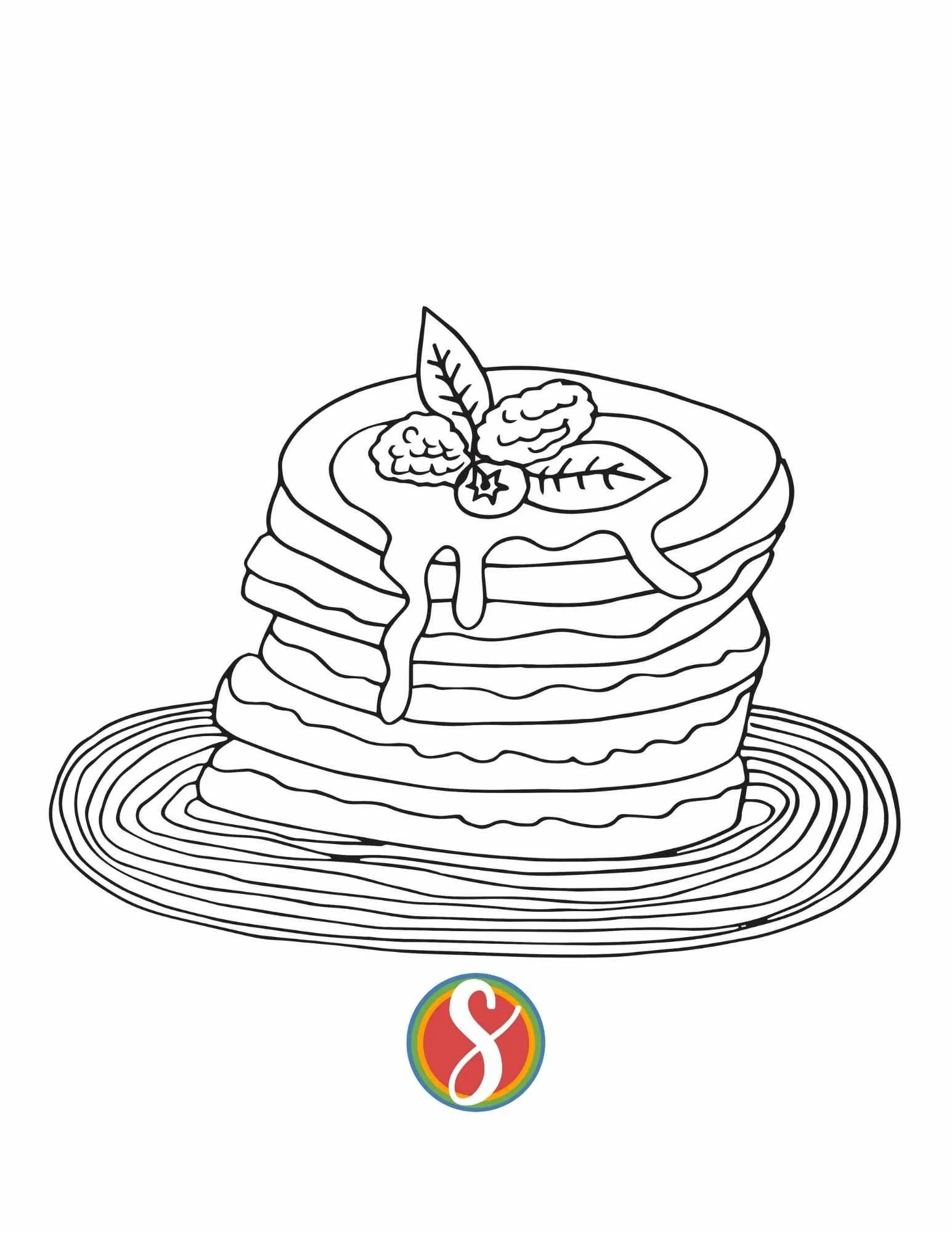 Free Pancakes Coloring Pages — Stevie Doodles