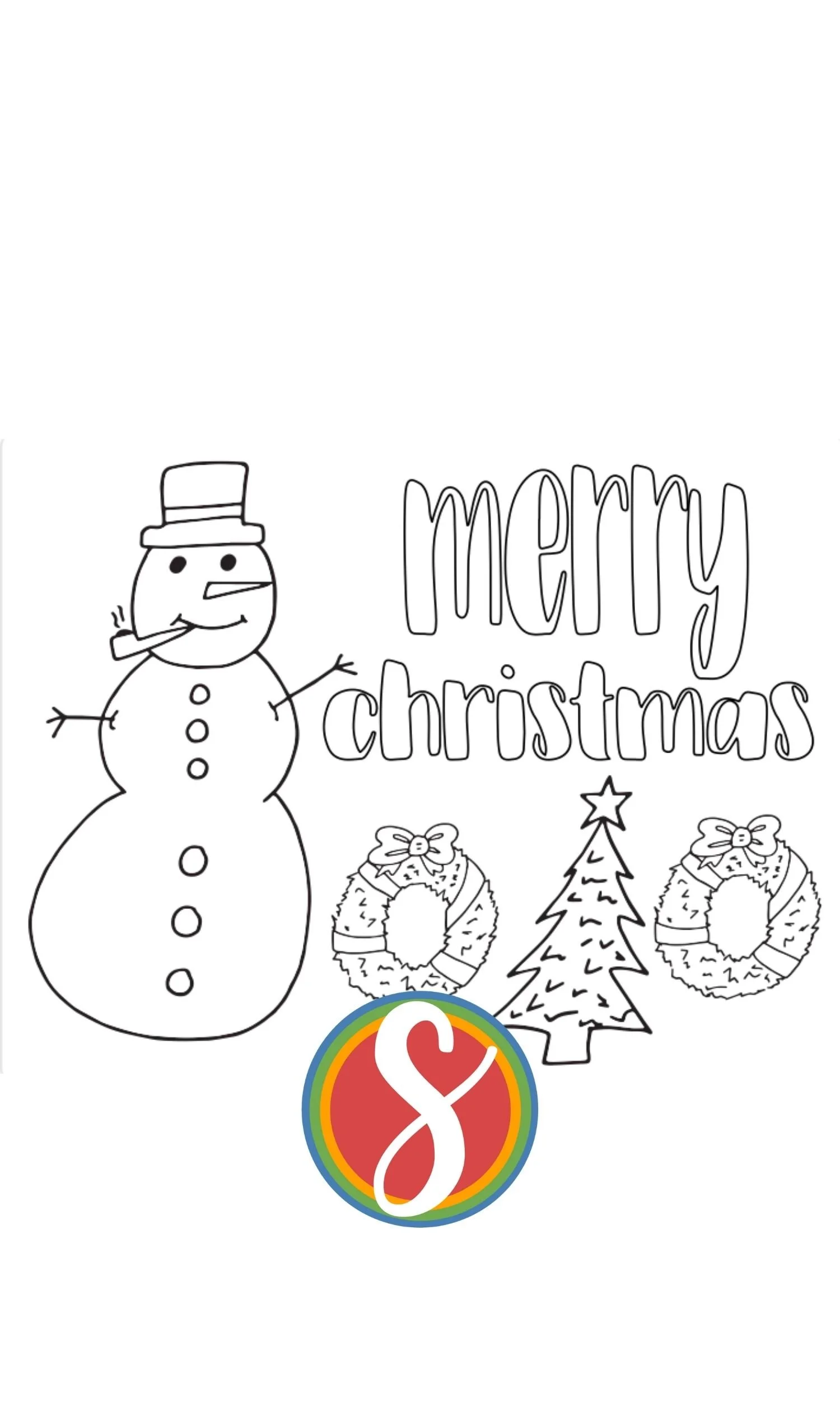 Free "Merry Christmas" Coloring Pages — Stevie Doodles