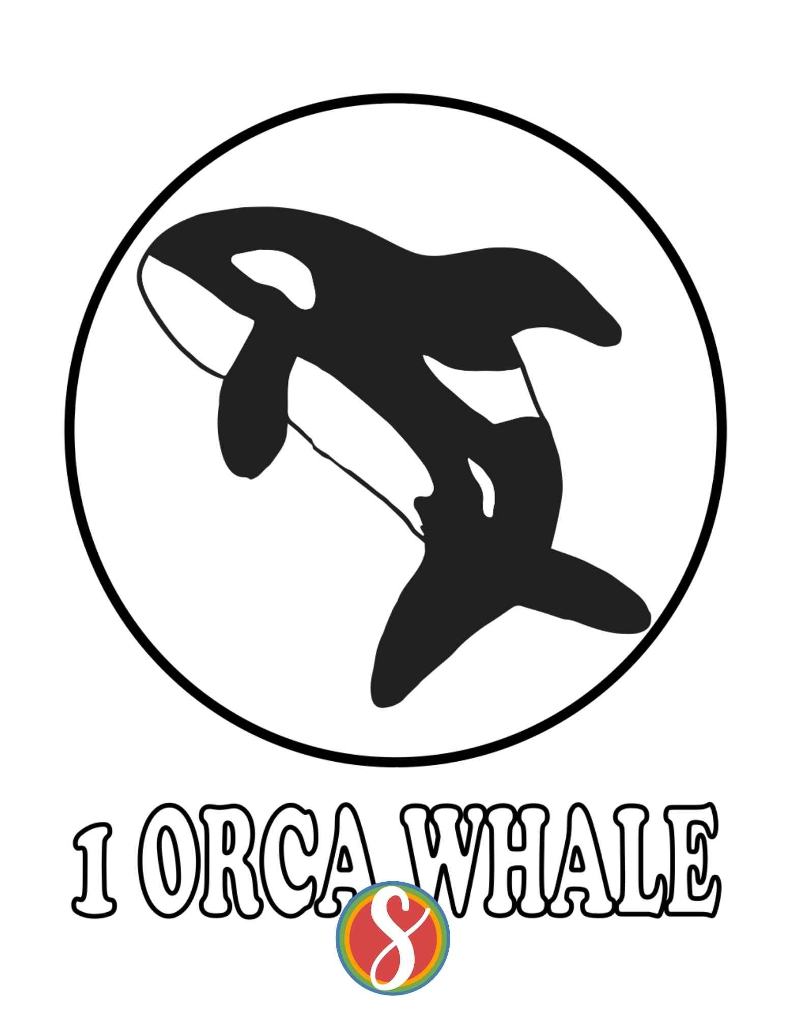 one orca whale coloring page