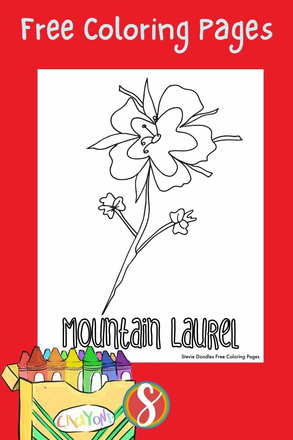 Free Mountain Laurel Coloring Page ??? Stevie Doodles