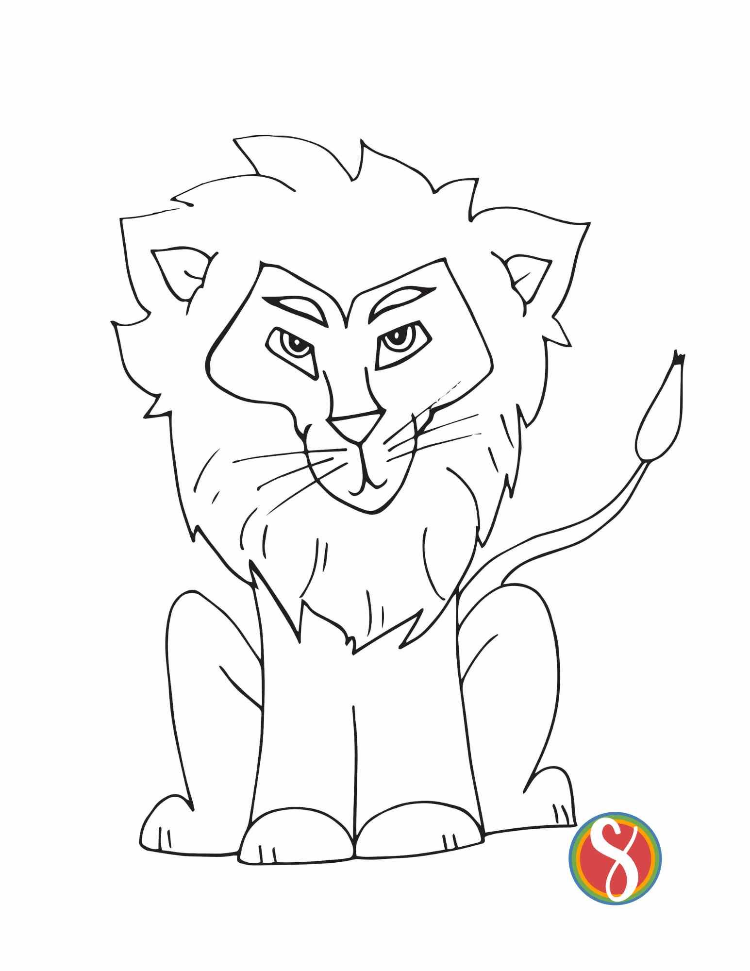 valentine coloring pages lion