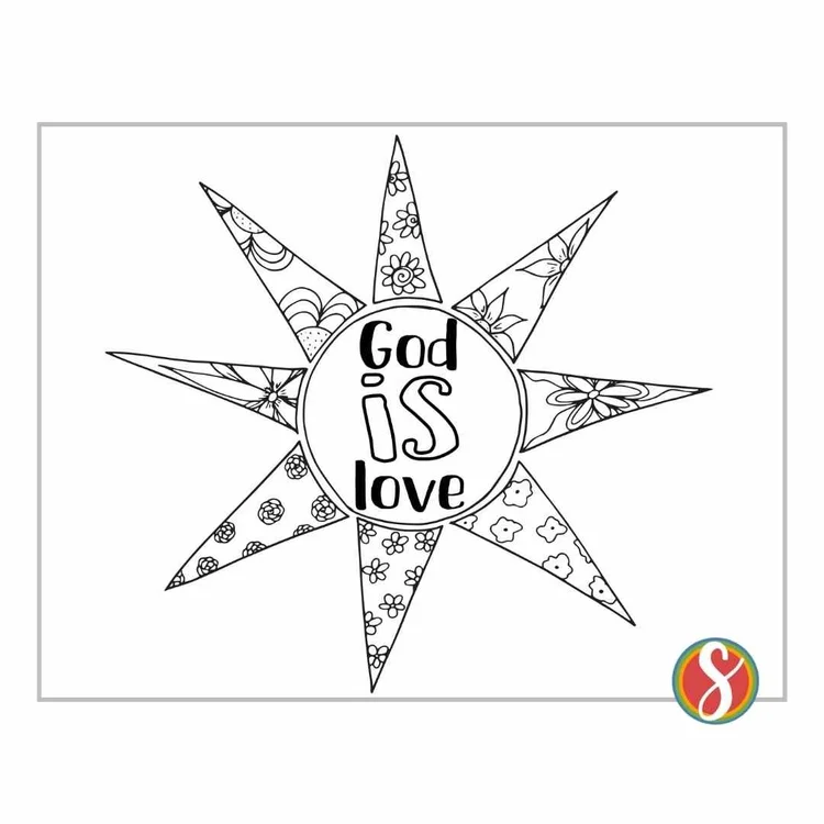 God Is Love Coloring Pages — Stevie Doodles