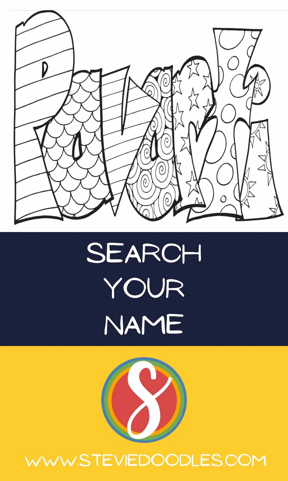 Pat Name Colouring In PAVARTI Free Name Coloring Page — Stevie Doodles