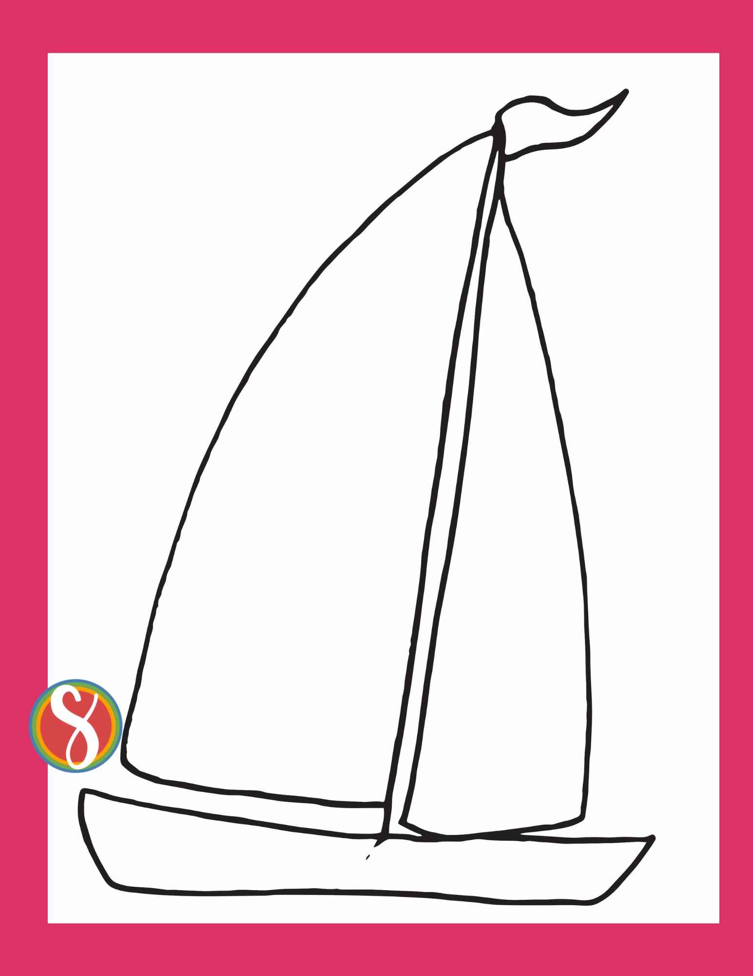 a simple sailboat coloring page