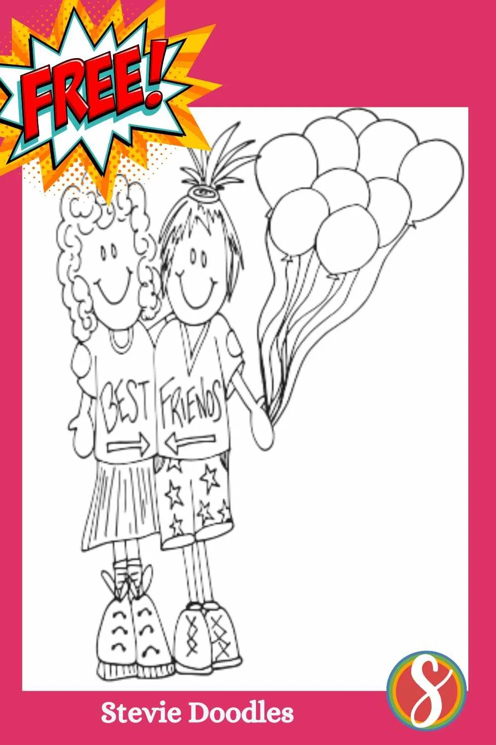 Free Balloon Coloring Pages — Stevie Doodles