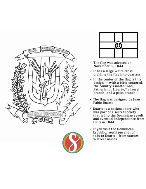 Free Dominican Republic Coloring Pages — Stevie Doodles