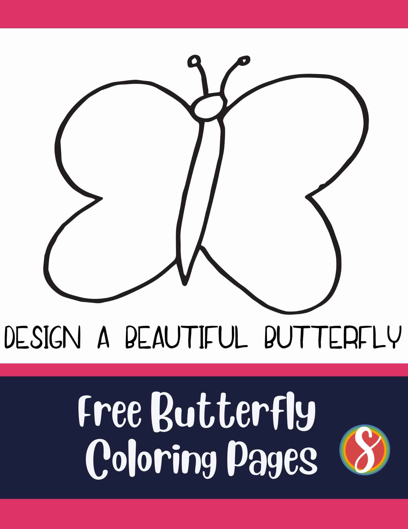 Simple butterfly drawing to fill in and color to make your own