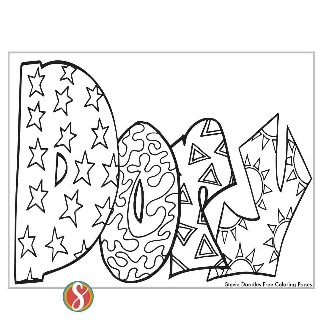 Free Dory Coloring Page Stevie Doodles free-dory-coloring-page-stevie-doodles