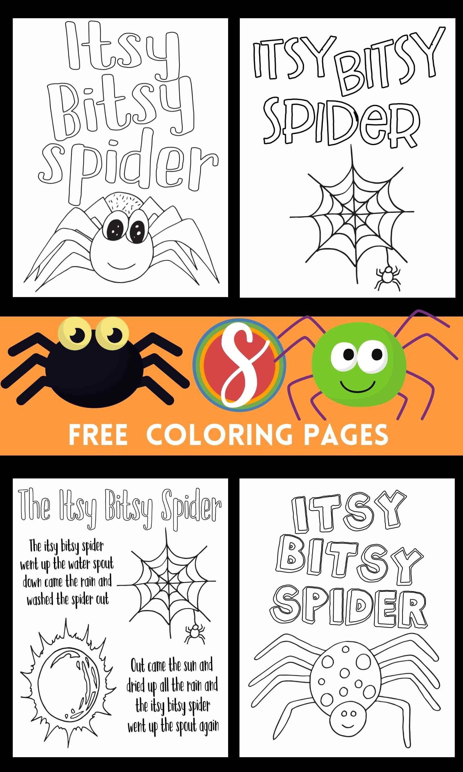 Premium Vector  Itsy bitsy spider from classic song coloring page