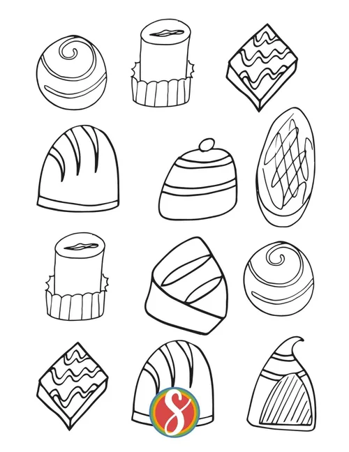 Free Chocolate Coloring Pages — Stevie Doodles