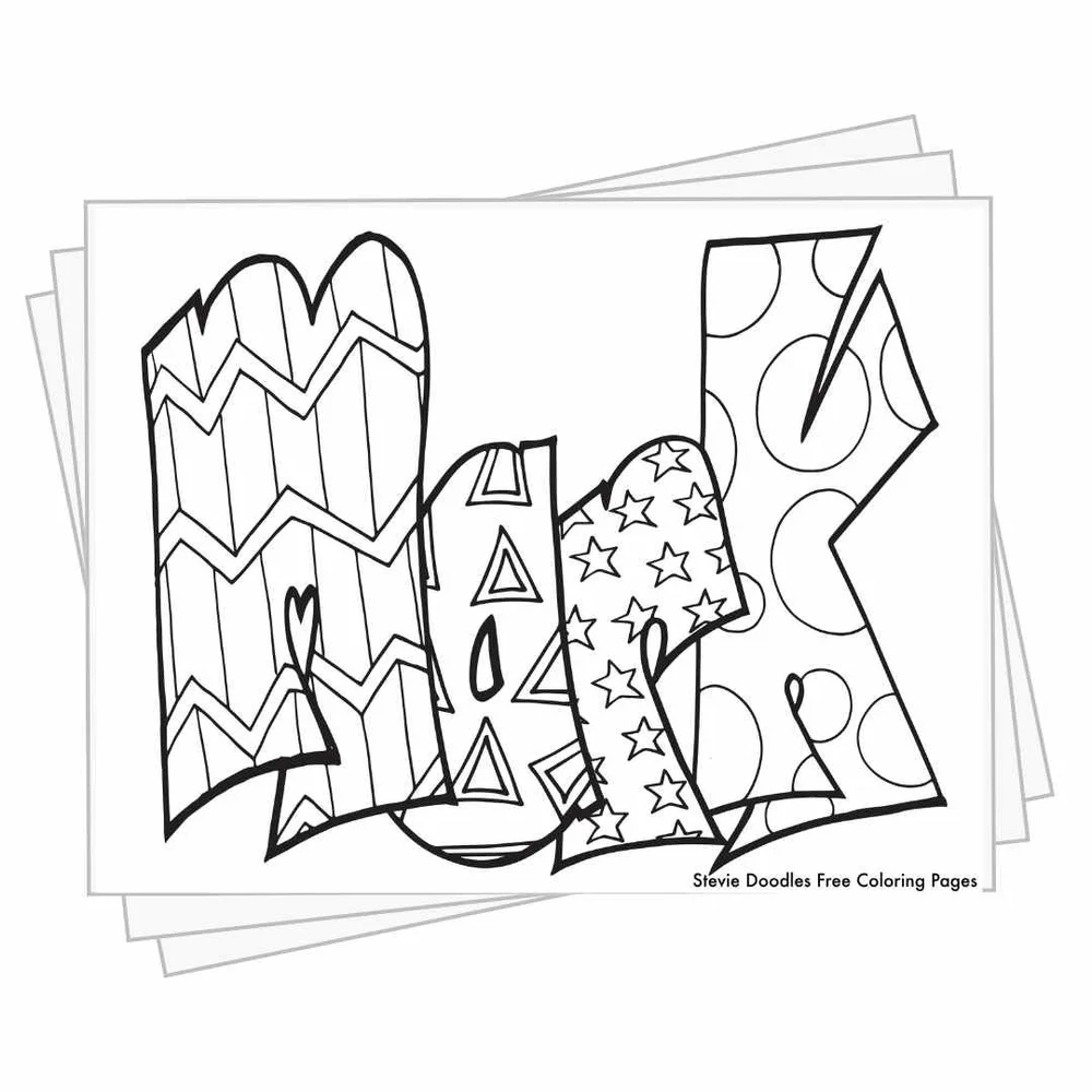 MARK - Name Coloring Page Free — Stevie Doodles