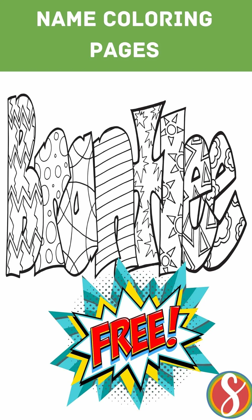 BRANTLEE Free Name Coloring Page — Stevie Doodles