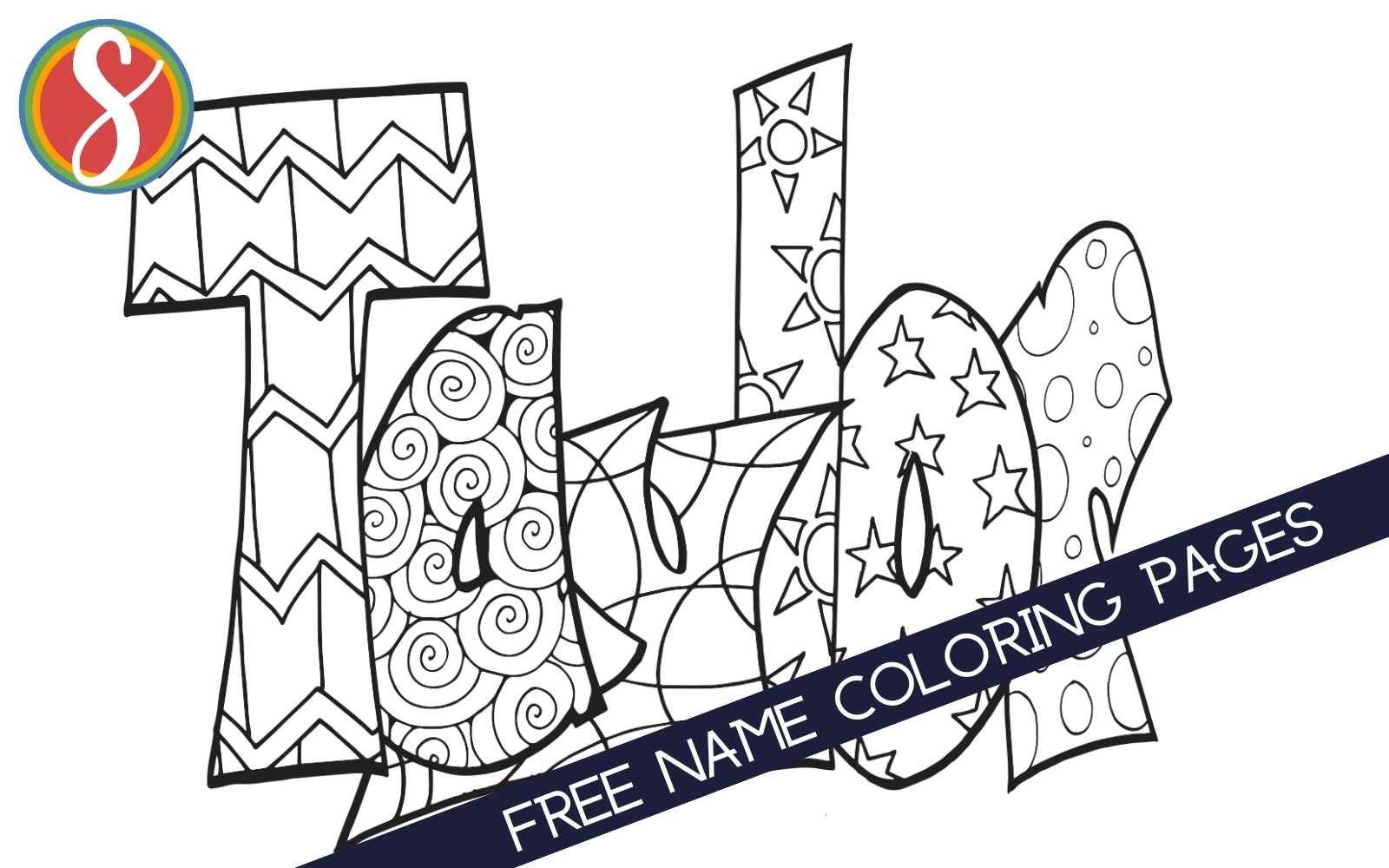 colorable "Tayler" name coloring pages