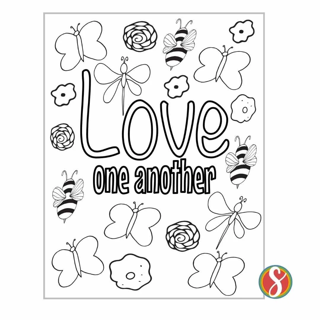 Love One Another Coloring Pages — Stevie Doodles