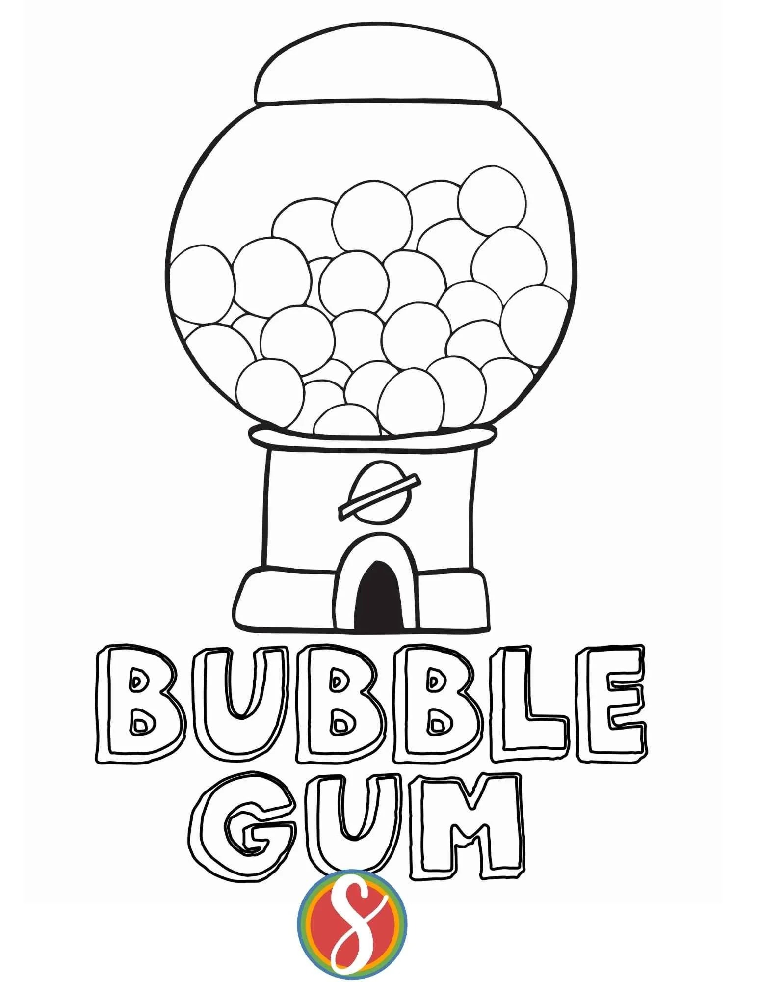 Free Bubble Gum Coloring Pages — Stevie Doodles