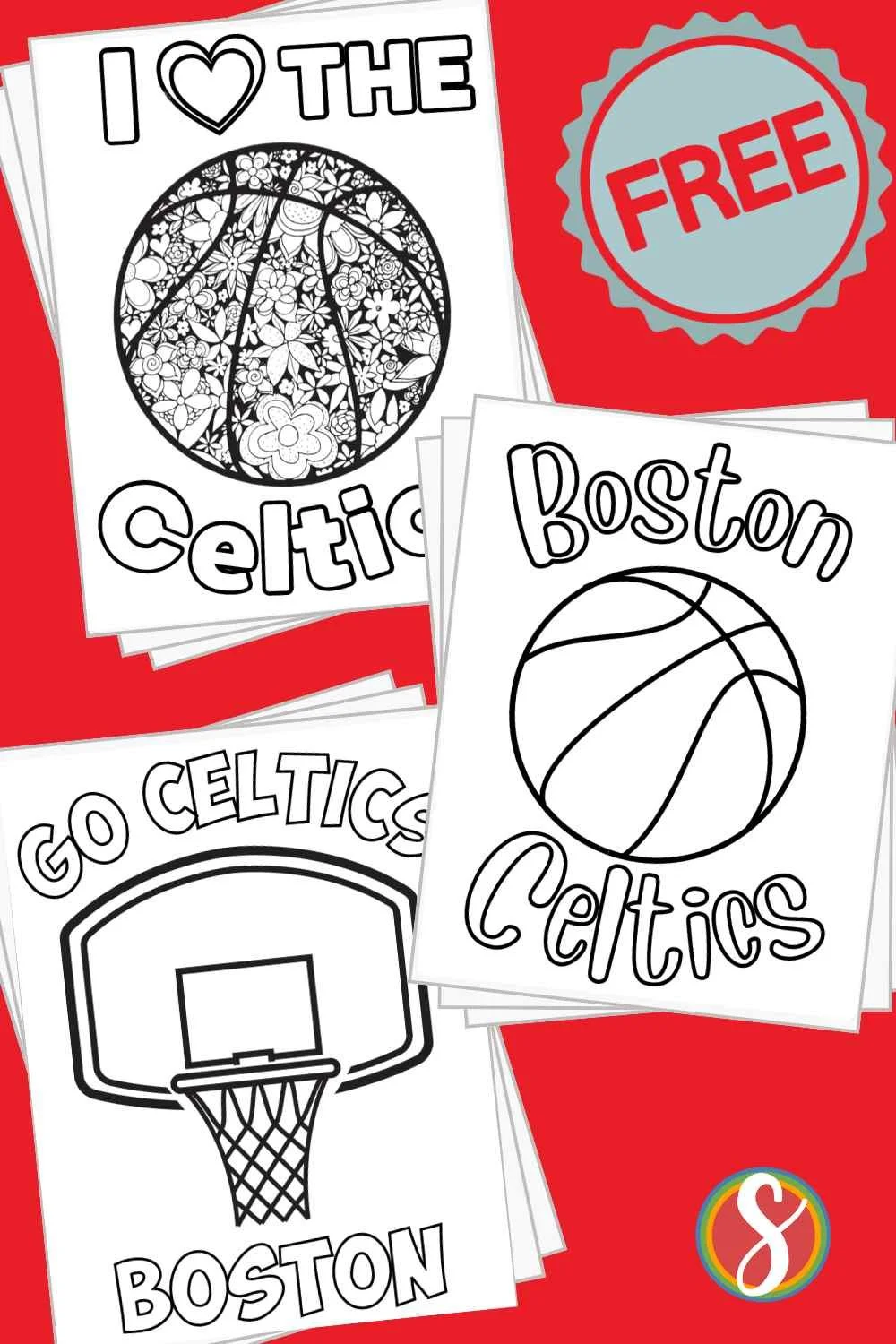 collage of basketball coloring pages