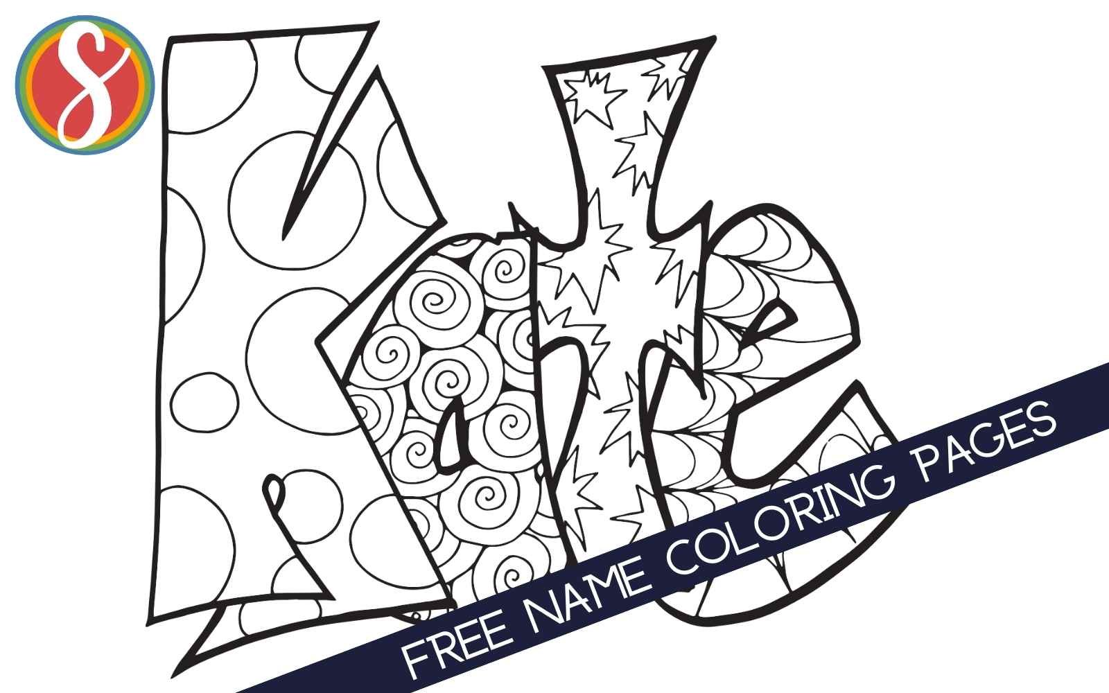 colorable "Kate" name coloring pages