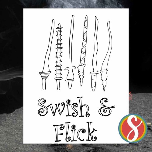 Free Harry Potter Wands Coloring Pages — Stevie Doodles