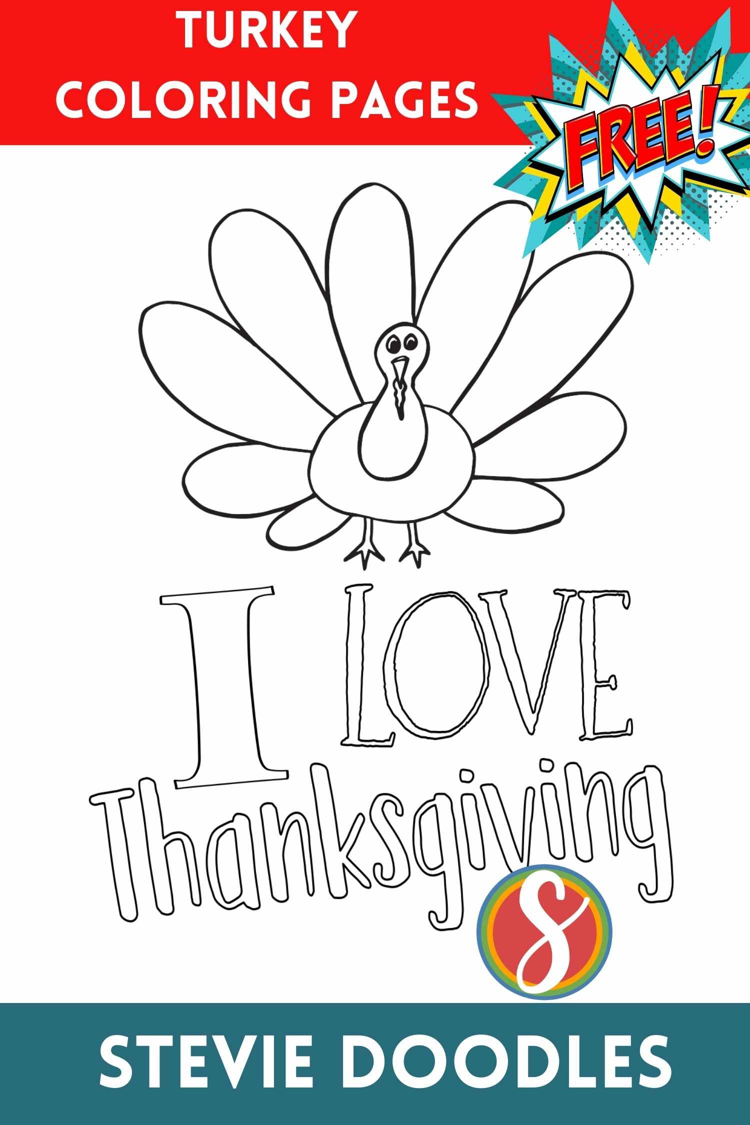 Free Turkey Coloring Pages — Stevie Doodles