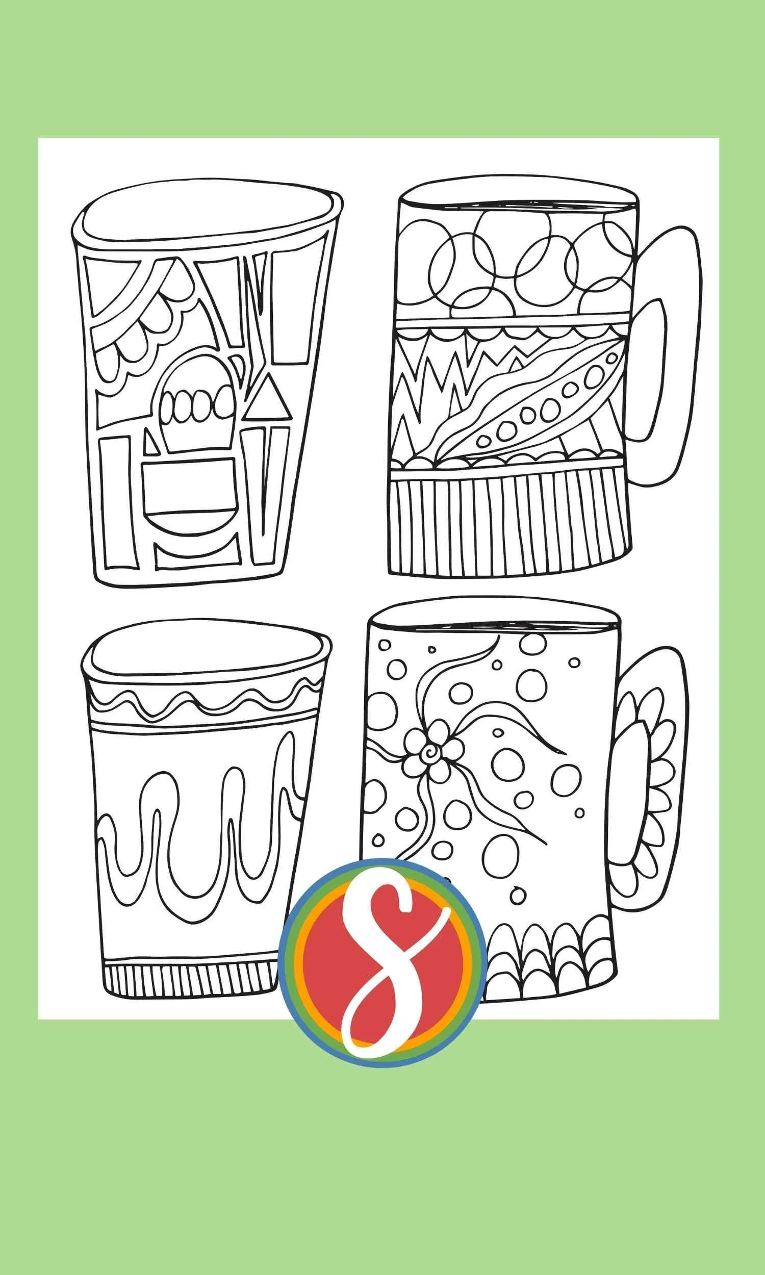 Free Coffee Coloring Pages — Stevie Doodles