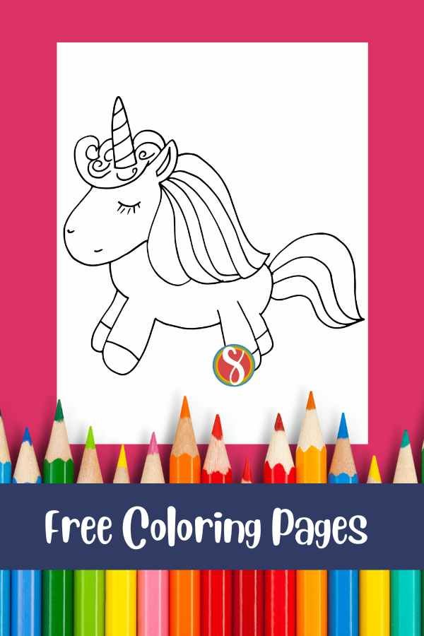 cute fat unicorn coloring page