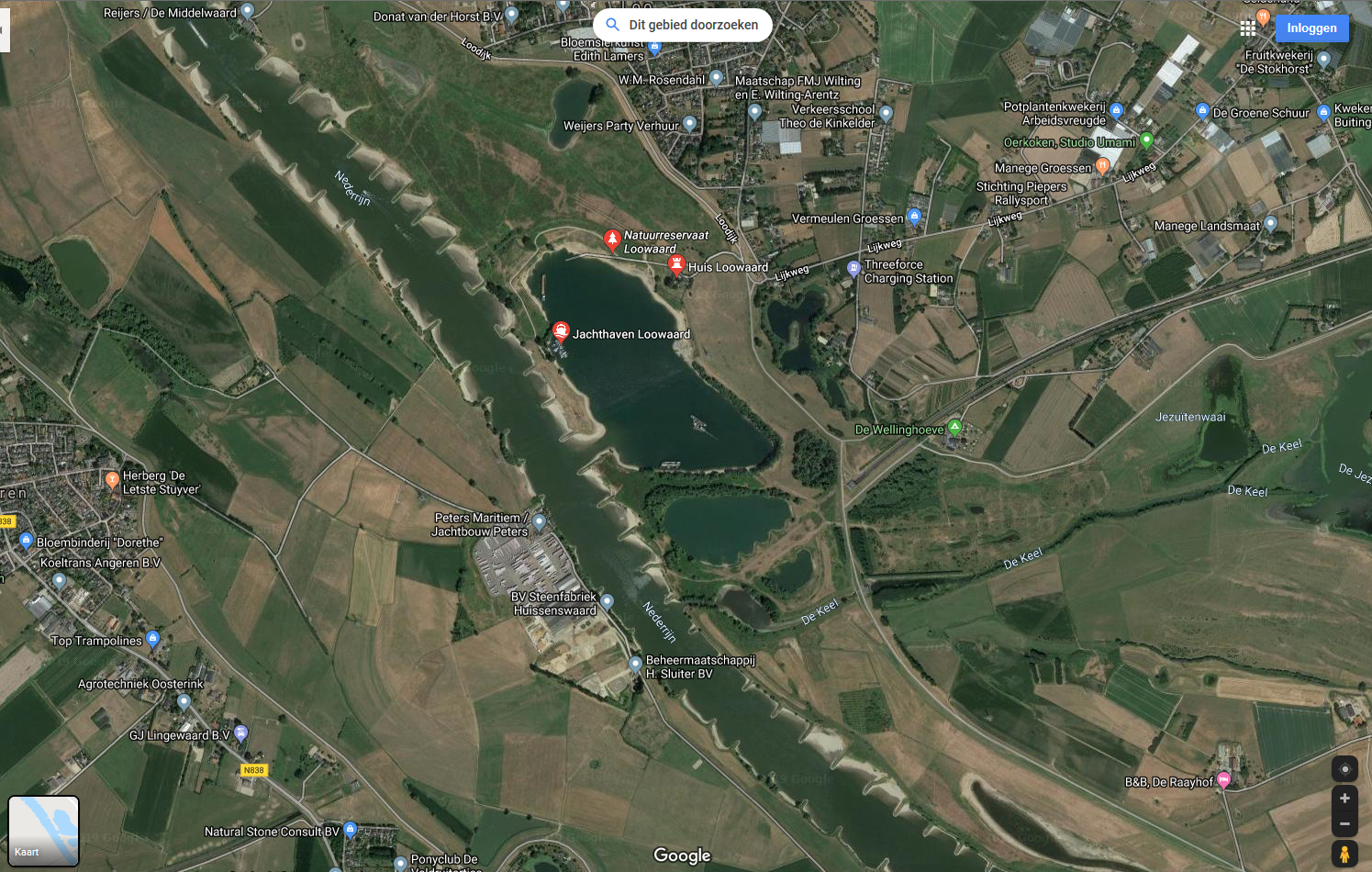 Satellietbeeld Loowaard, afbeelding: Google maps