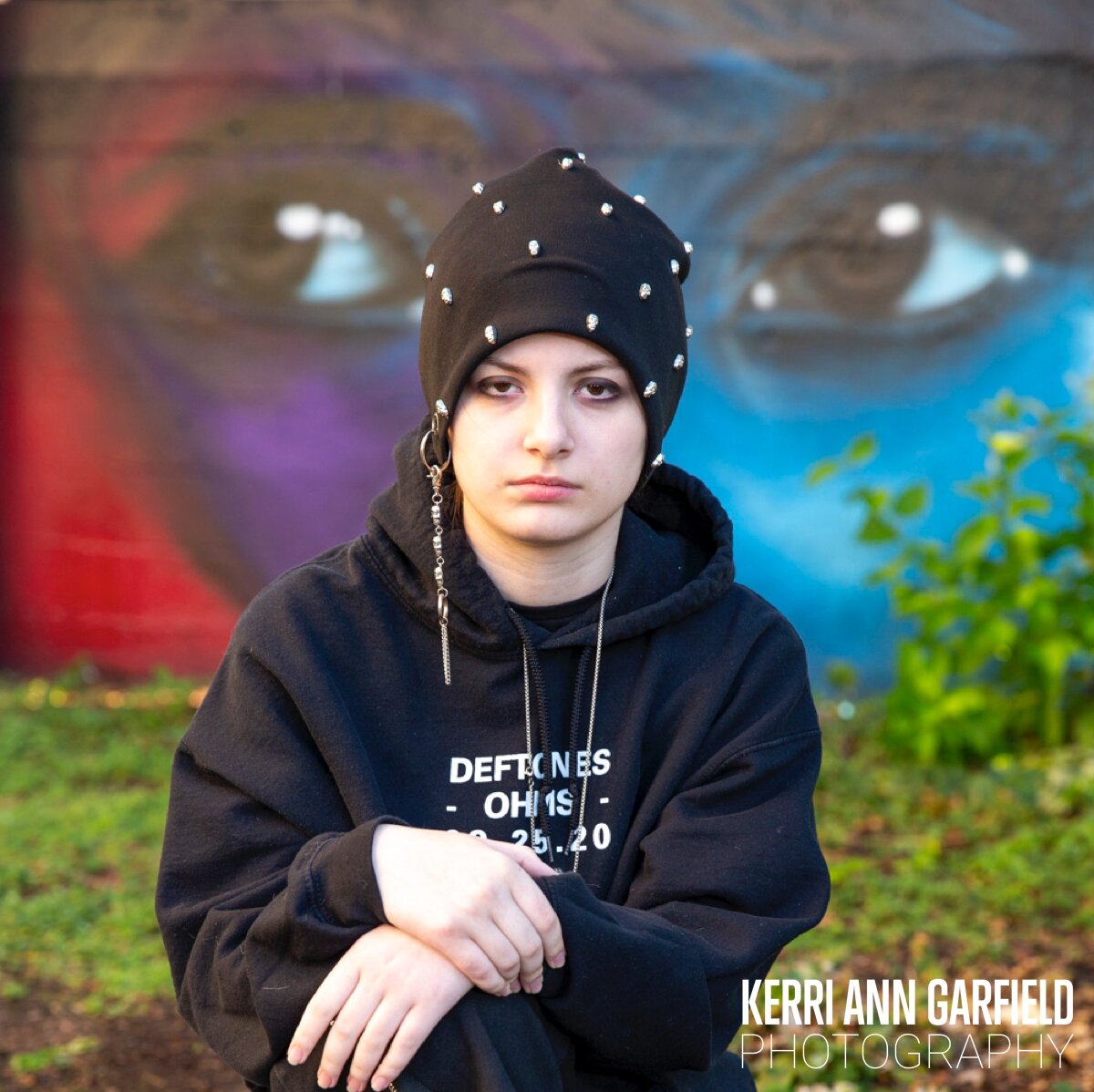 Jakobie and I ventured into Portland to get some amazing murals in the background for her Senior Photo Shoot. This continued her 'creative dark &amp; moody' theme that she wanted. We totally came upon the skull mural by accident, which was so cool be