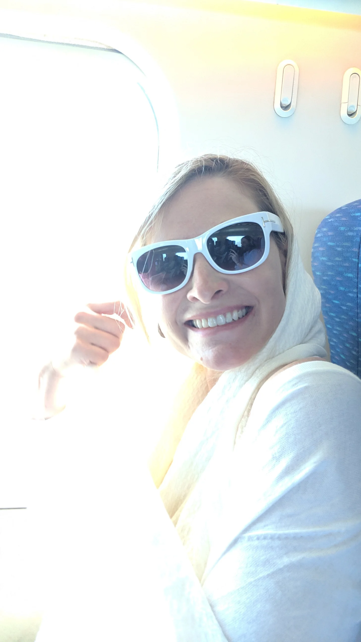 Feeling better on the train, heading toward Purgatory!