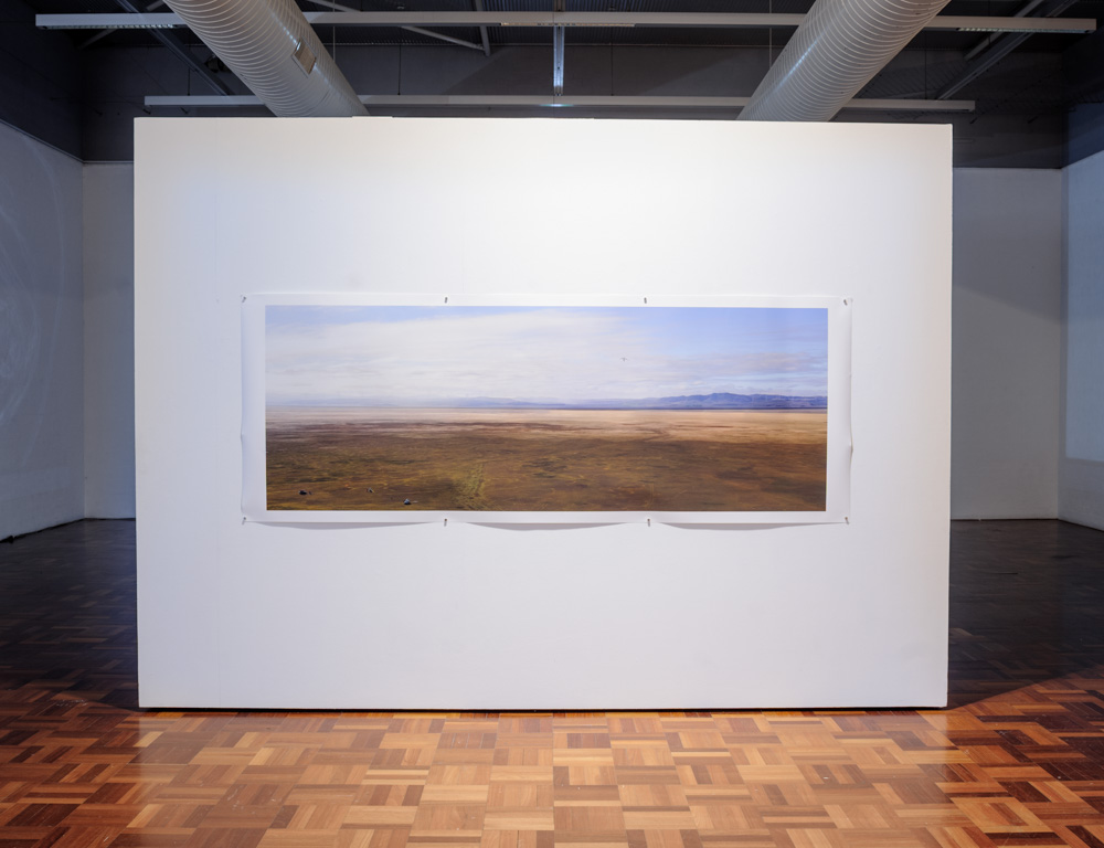 Installation view, Untitled, from the series Weereewa / Bad water 2016. 3010 x 1180 mm pigment print on cotton rag.