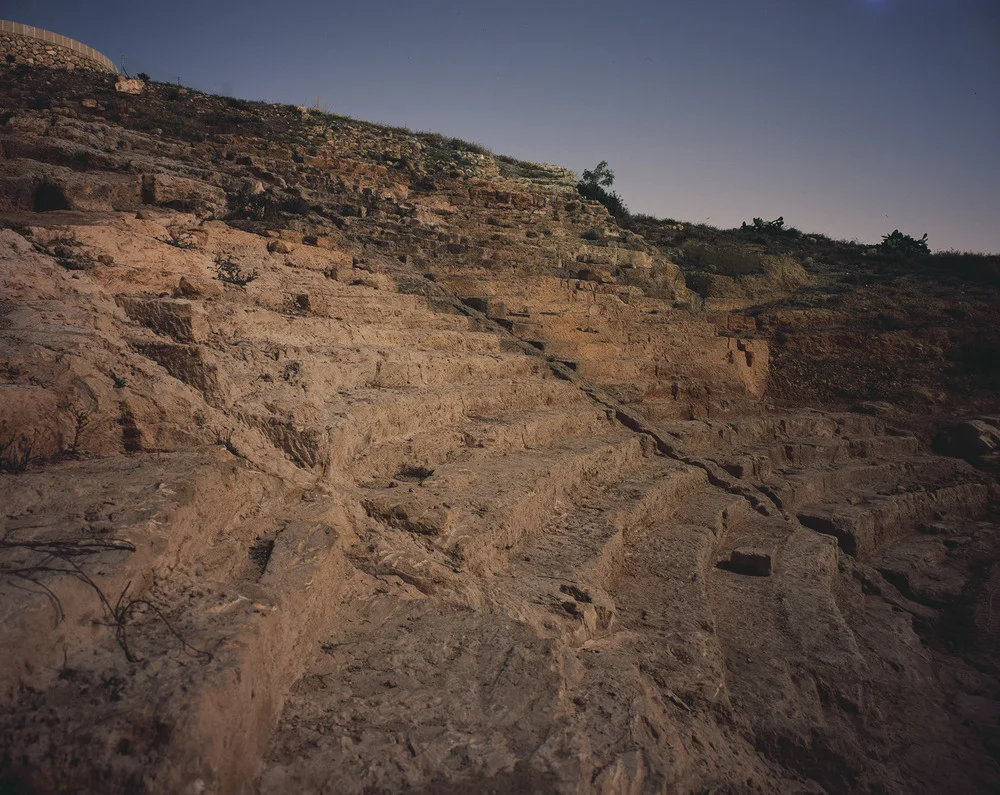 Rowan Conroy, Pafos theatre cavea, full moon, April 2006 . Pigment inkjet print on cotton rag, from digitised 4x5 film positive, printed 2017.
