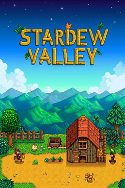 A peaceful autumn farm in Stardew Valley showing pixel-art crops and a small farmhouse, perfect for second-screen gaming.