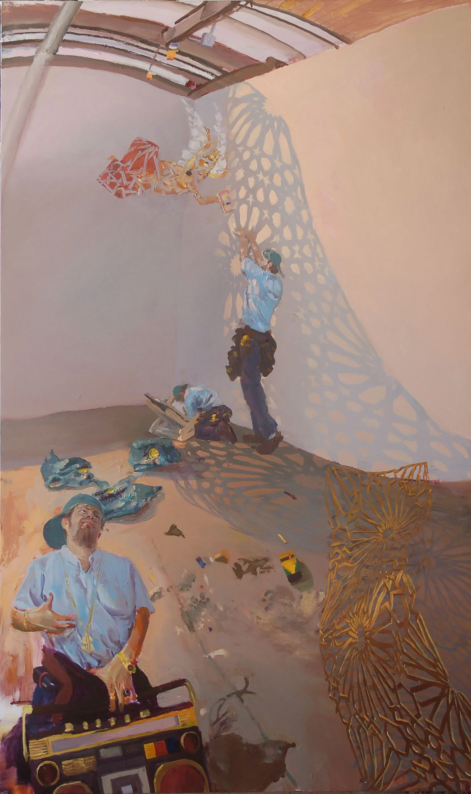   Study of Lattice with Shadows  Acrylic on canvas, 3’x5’, 2007 