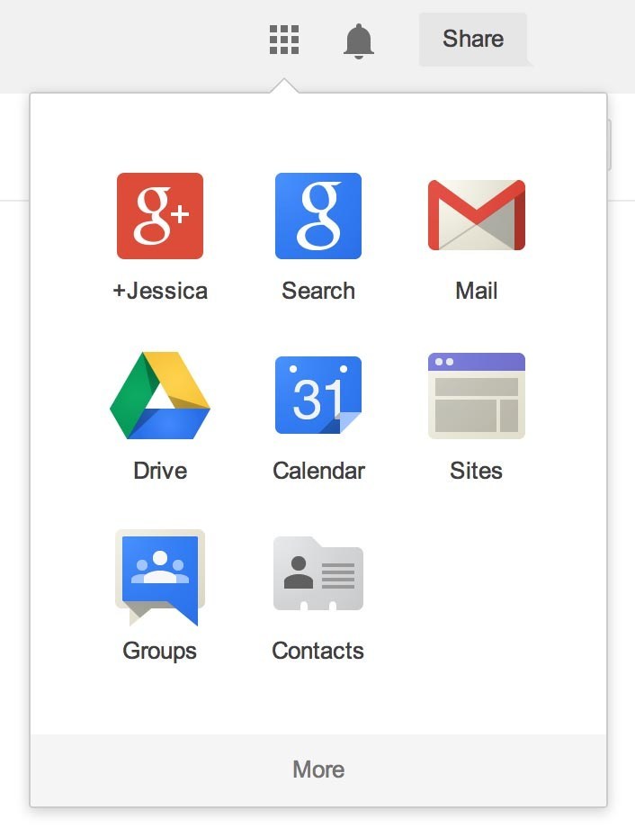 After clicking icon, the full list of navigation items drops down