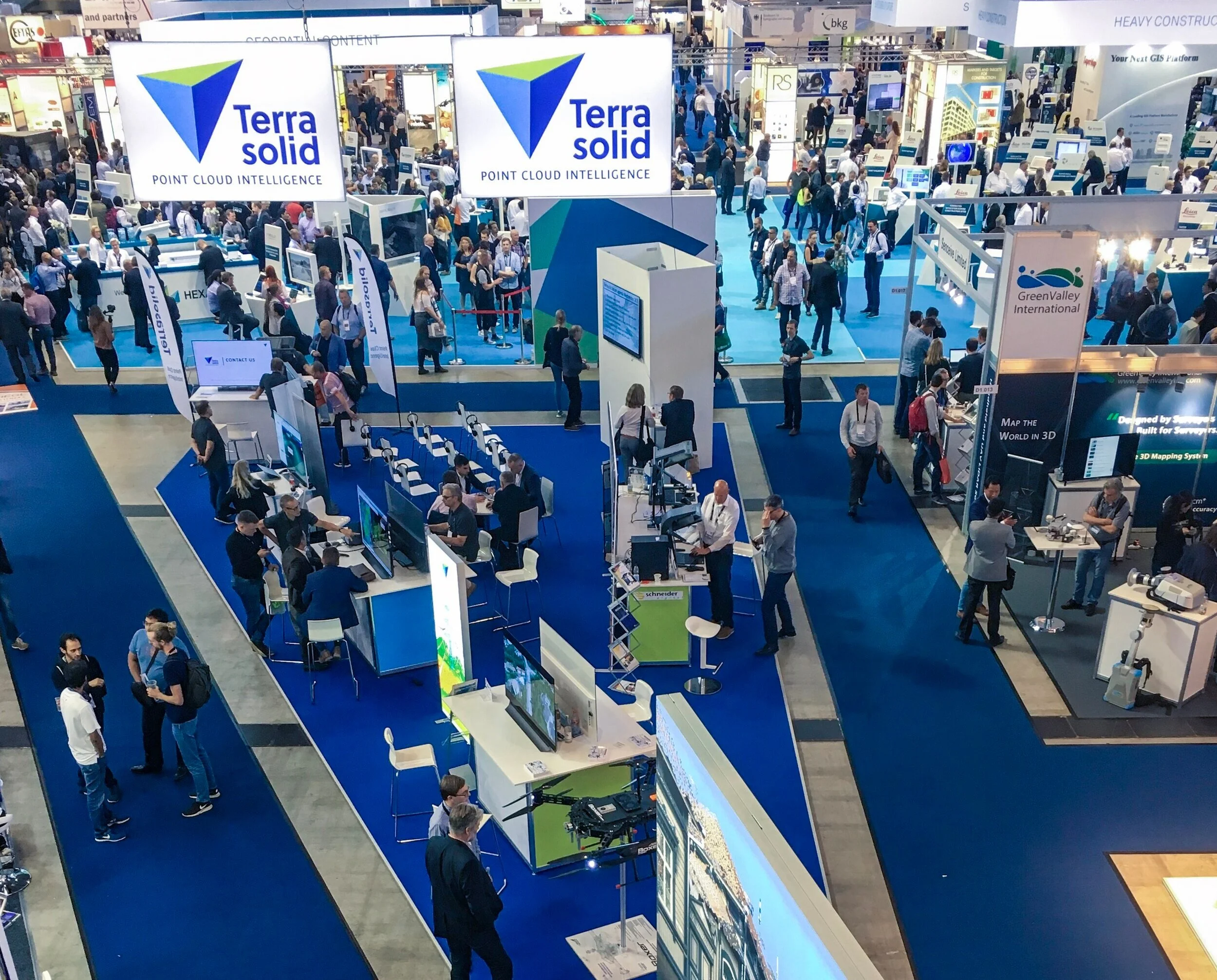 Terrasolid booth with Avartek Boxer Hybrid UAV platform. The Boxer has improved TerraSolid’s data collection capabilities significantly.