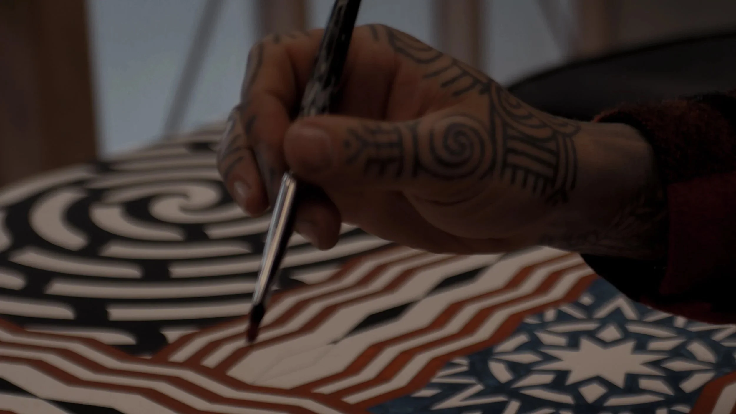 Toi Māori painting commission in progress.