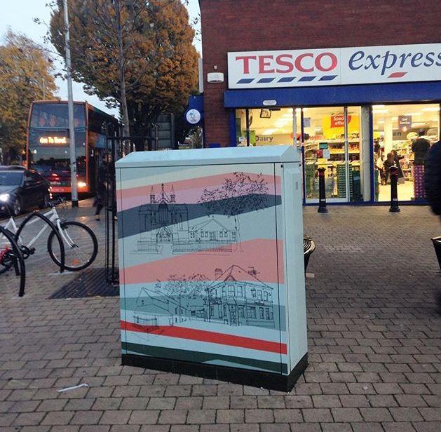 Dyluniad ar gyfer bocs BT yn Grangetown, Caerdydd / A design for a BT box in Grangetown, Cardiff
