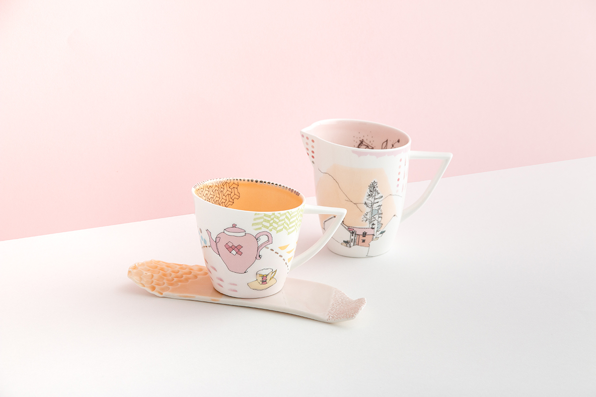 Cwpan, trei a jwg / Cup & tray and jug