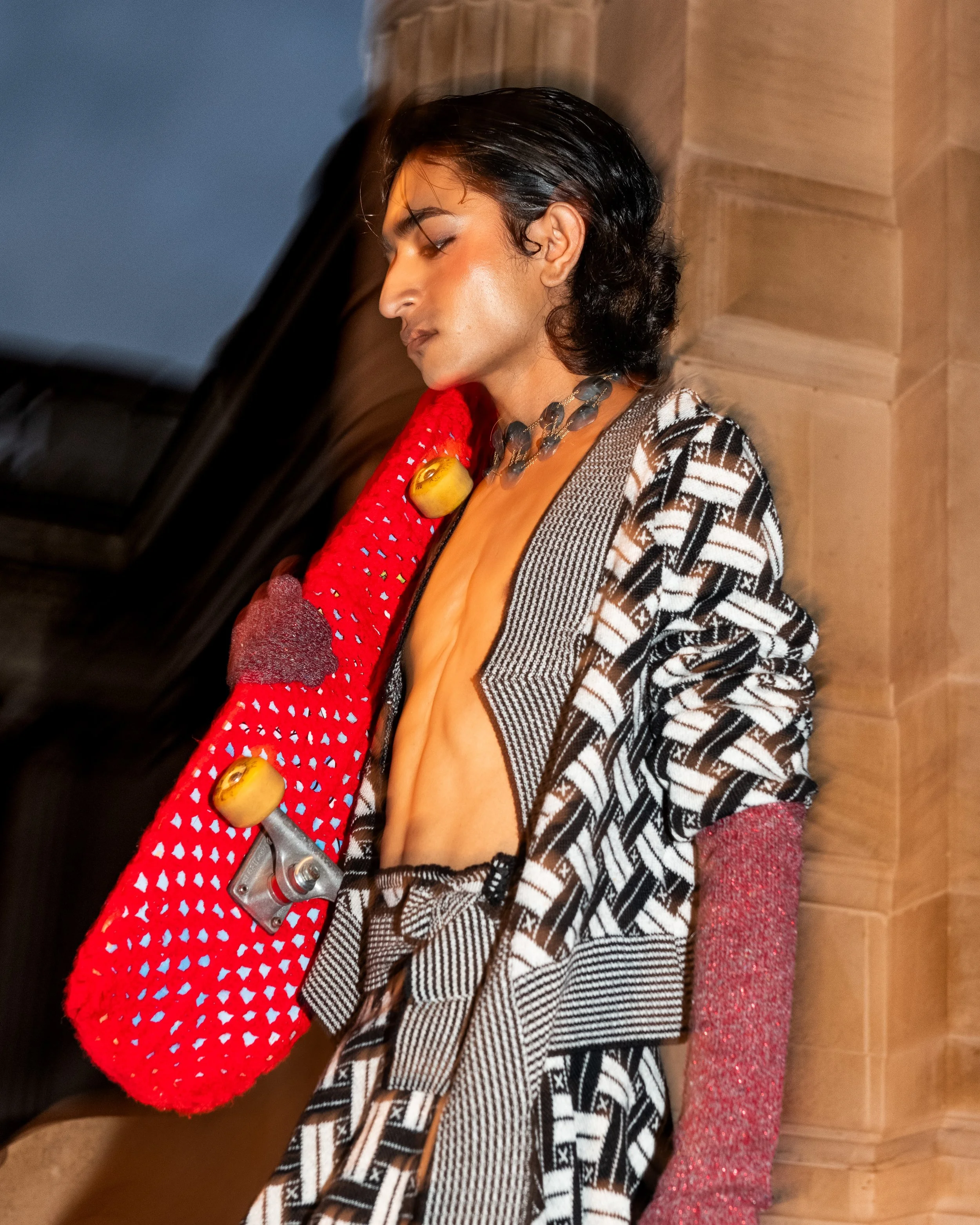 UAMEP fashion show at Palais Galliera Paris featuring crochet sculptures by Sophie Inard