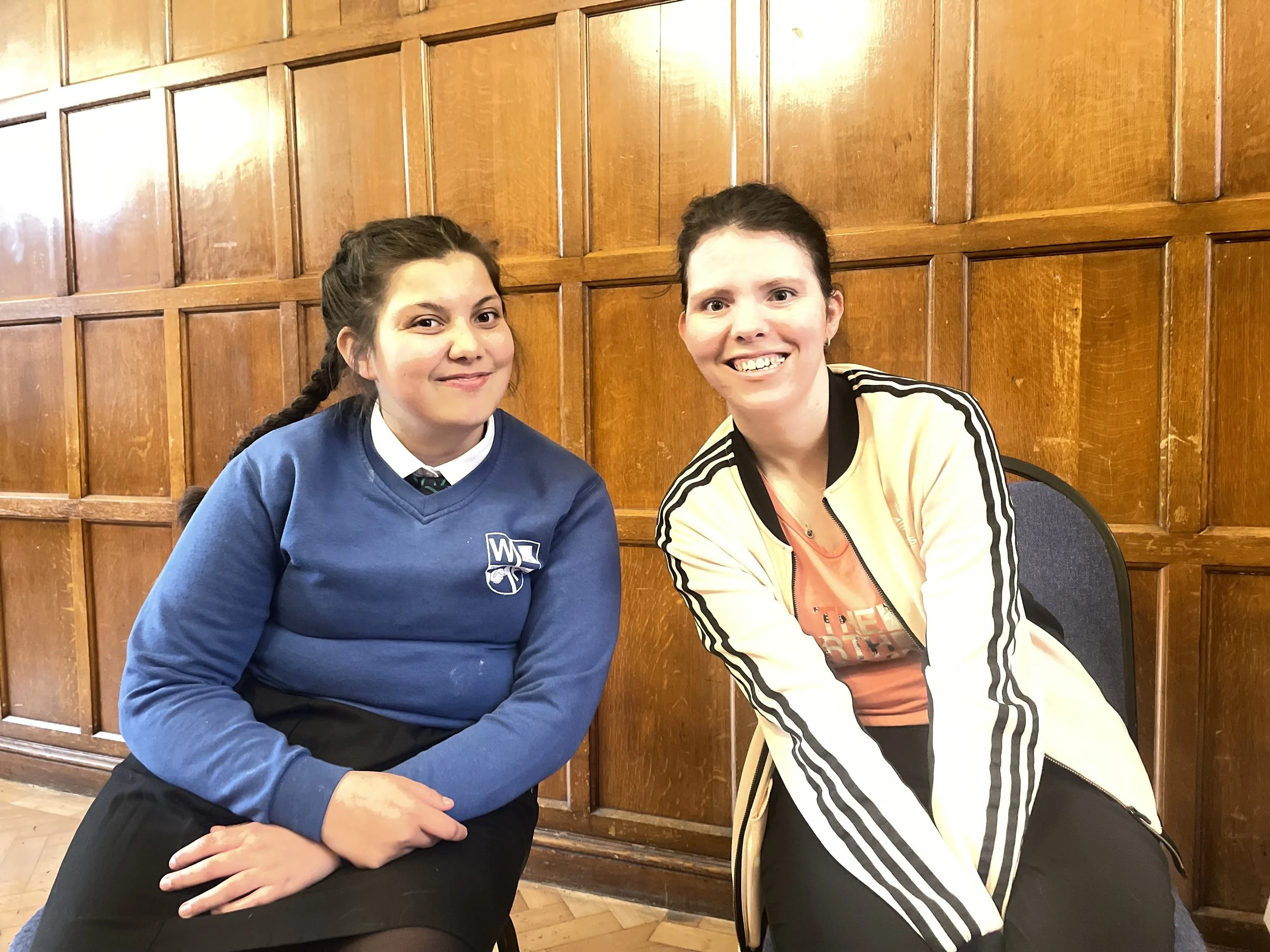 Two of our Make a scene students enjoying themselves in a break