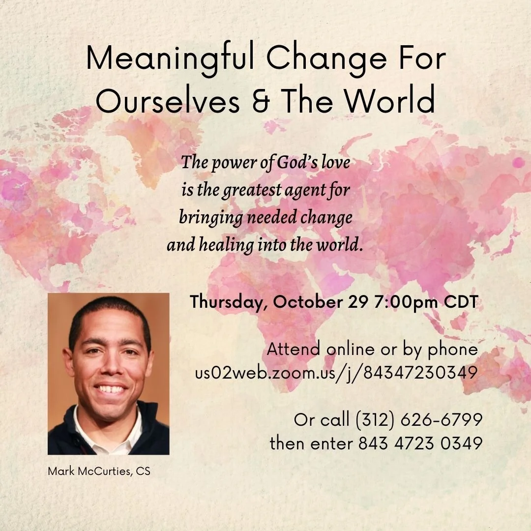 Upcoming Lecture: Meaningful Change for Ourselves and the World