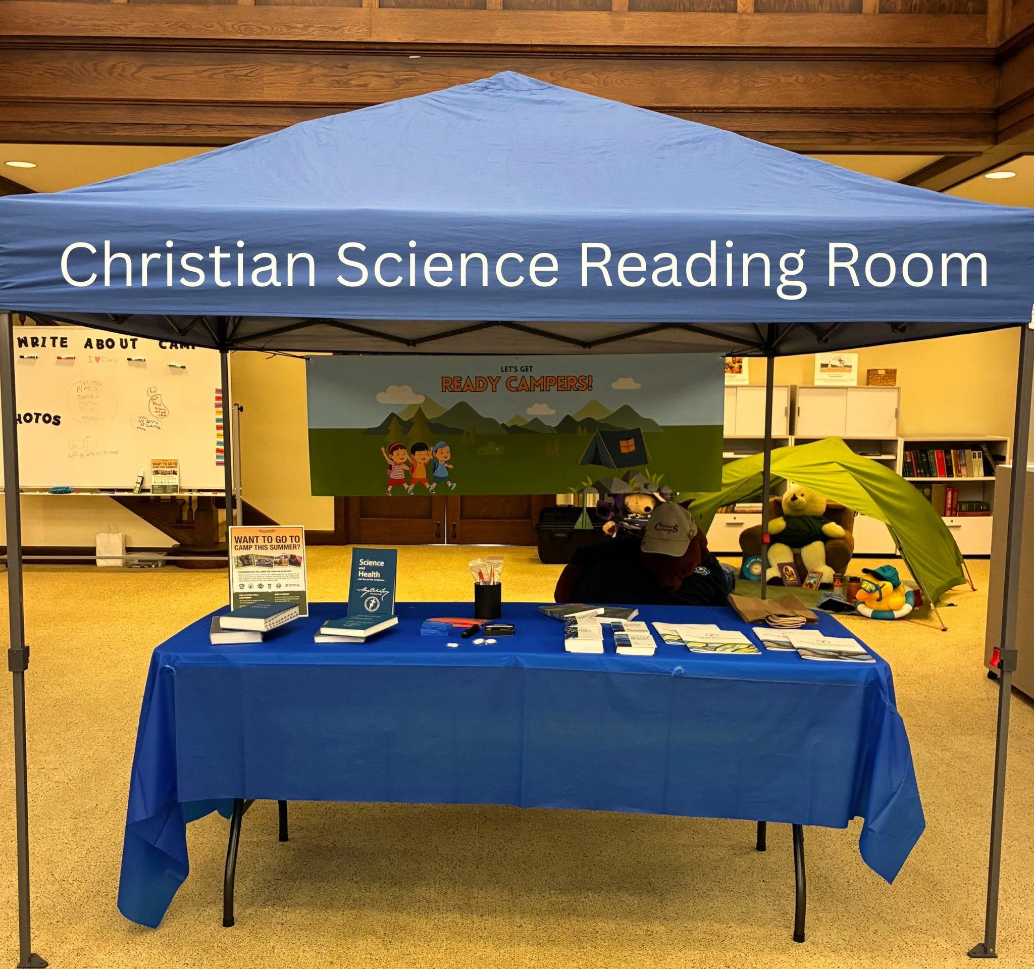 ☀️ CAMP SEASON IS HERE! 🏕️📚

Are your children or grandchildren heading to camp this summer? Stop by the Christian Science Reading Room display in the Sunday School and pick up helpful camp essentials to support and inspire their summer experience.
