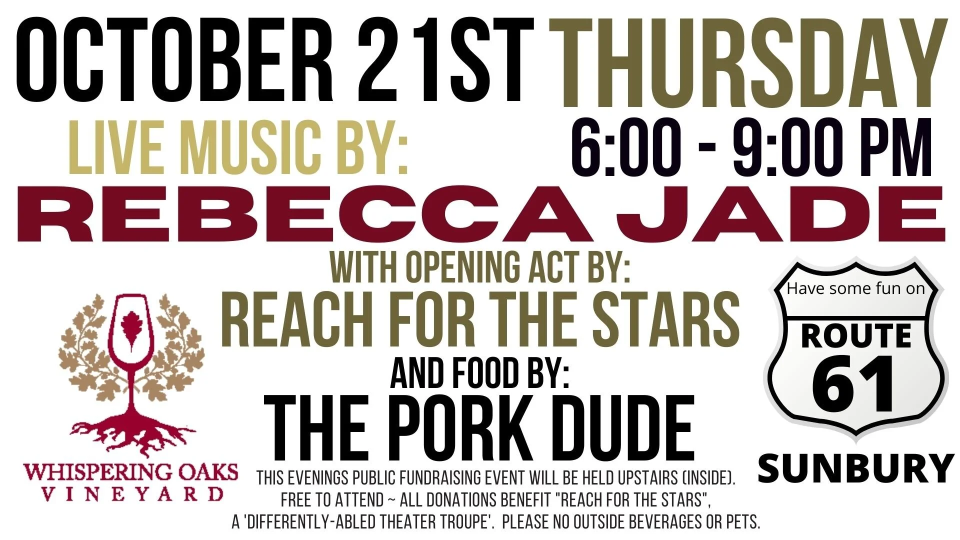Free Live Music - Rebecca Jade w/ Special Opening Act @ 6PM!!!