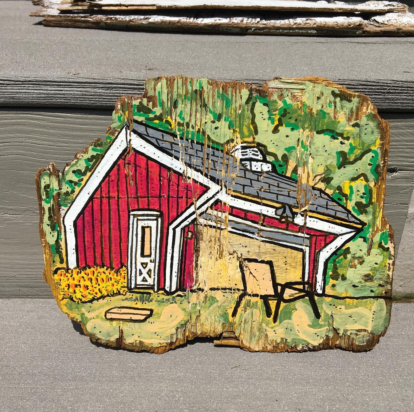 Still. Life. 
.
Acrylic of driftwood / 10&rdquo;x10&rdquo; / $95
.
#maineartist #driftwoodart #barnsofinstagram #barnsofmaine #studio #customart #summerart #happyplace #georgesewellnyc #georgesewell